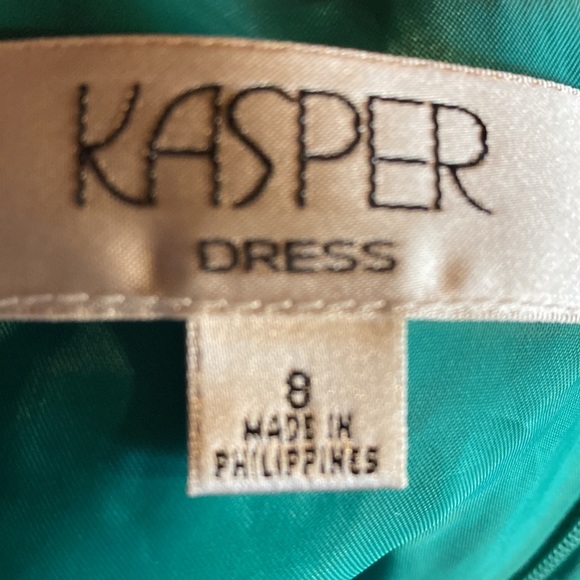 Women’s Green Polyester Kasper Dress Size 8 - Picture 5 of 11